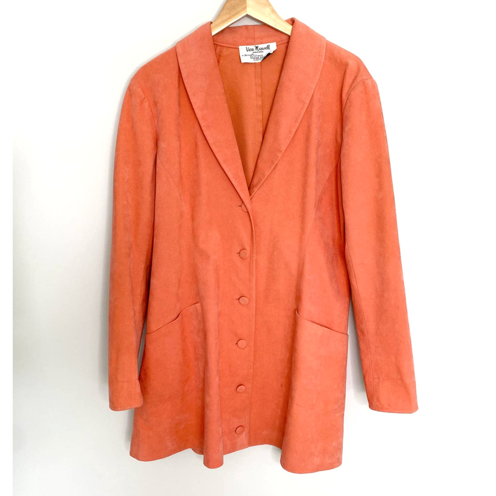 Vintage Vera Maxwell Ultra Suede Jacket Blazer Covered Buttons Washable Suede